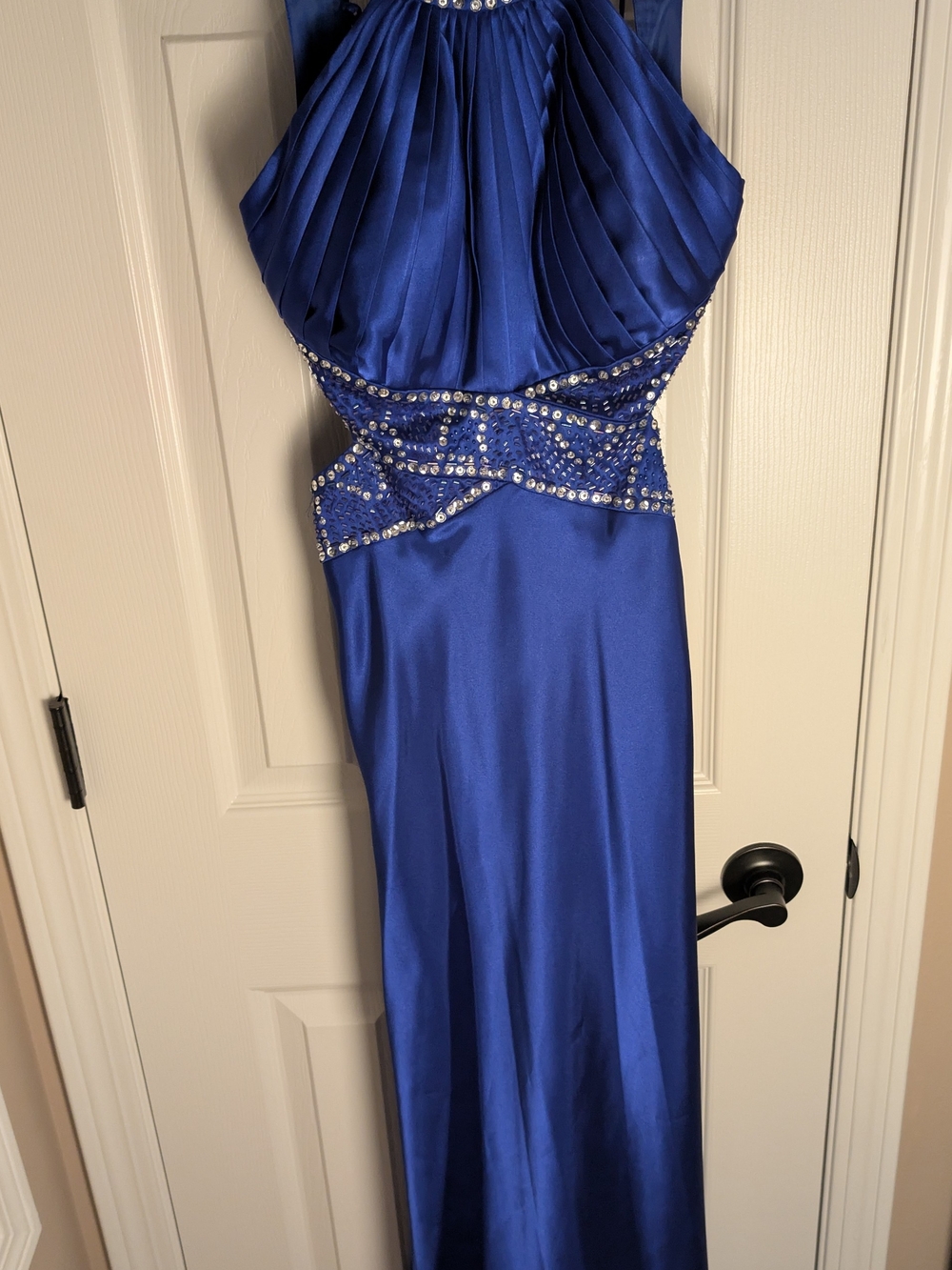 Morgan & Co. Royal Blue Beaded Prom Gown